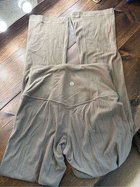 lululemon athletica Ribbed High-Rise Flare Leggings - Taupe